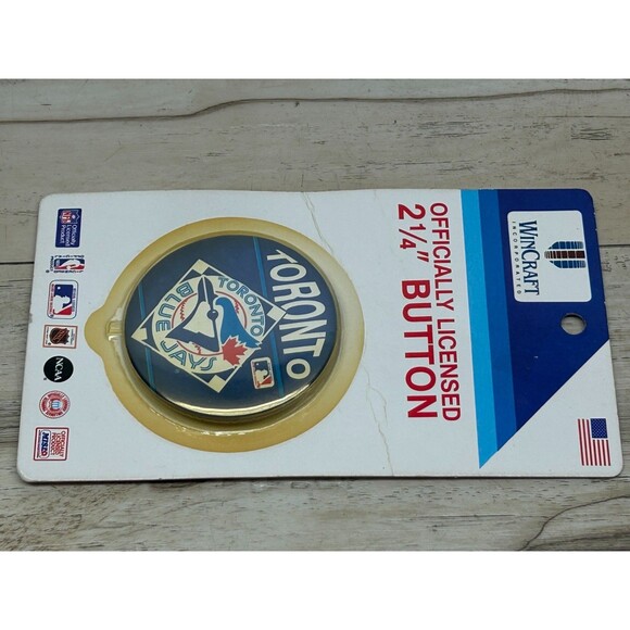 Vtg Toronto Blue Jays MLB Officially Licensed Button Pin By WinCraft Made In USA - Picture 3 of 4